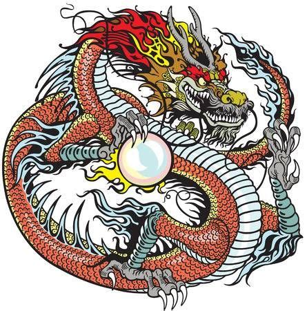 dragon tattoo holding pearl meaning